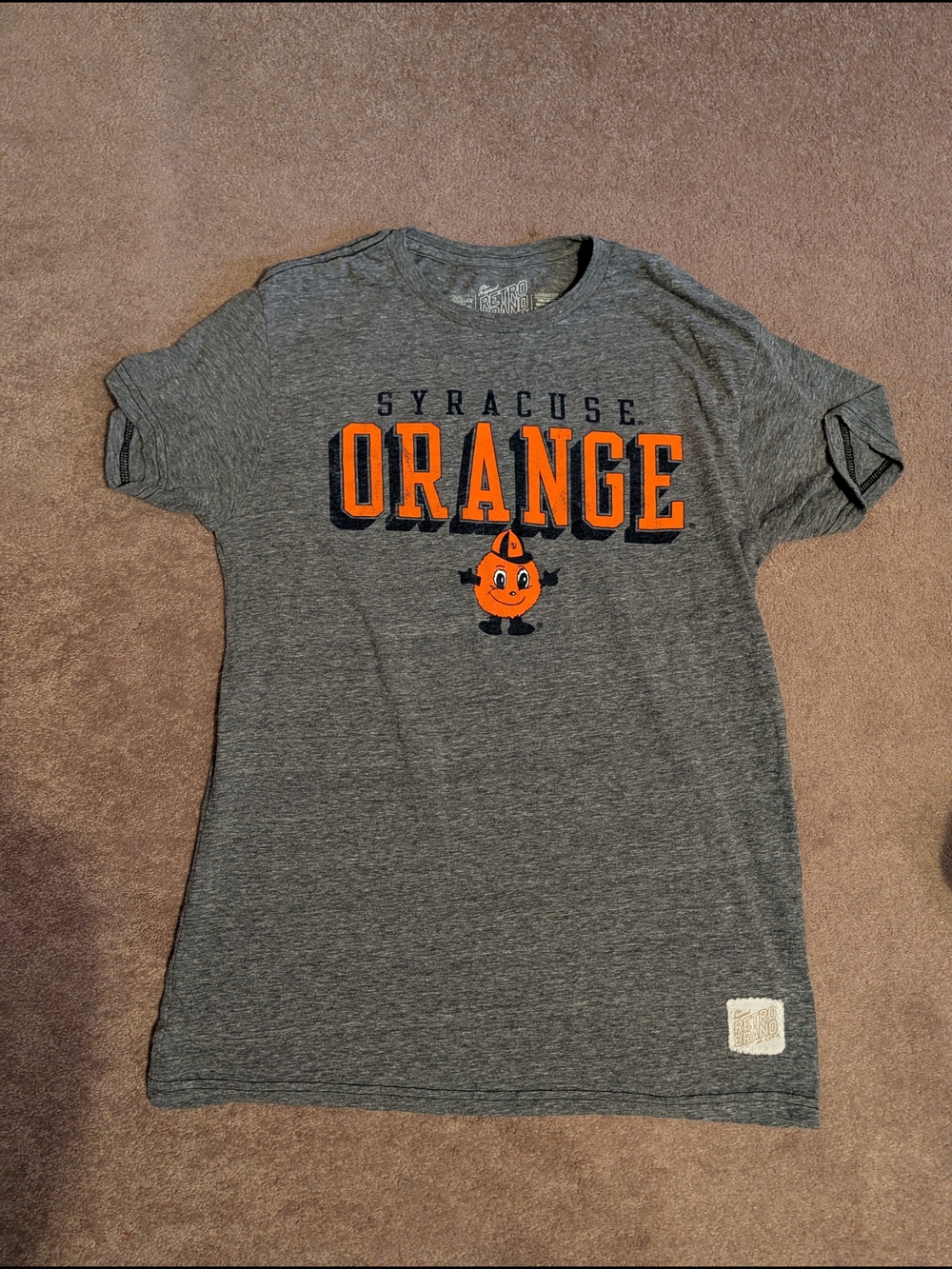 Original Retro Brand Syracuse Orange Gray Short Sleeve Tee